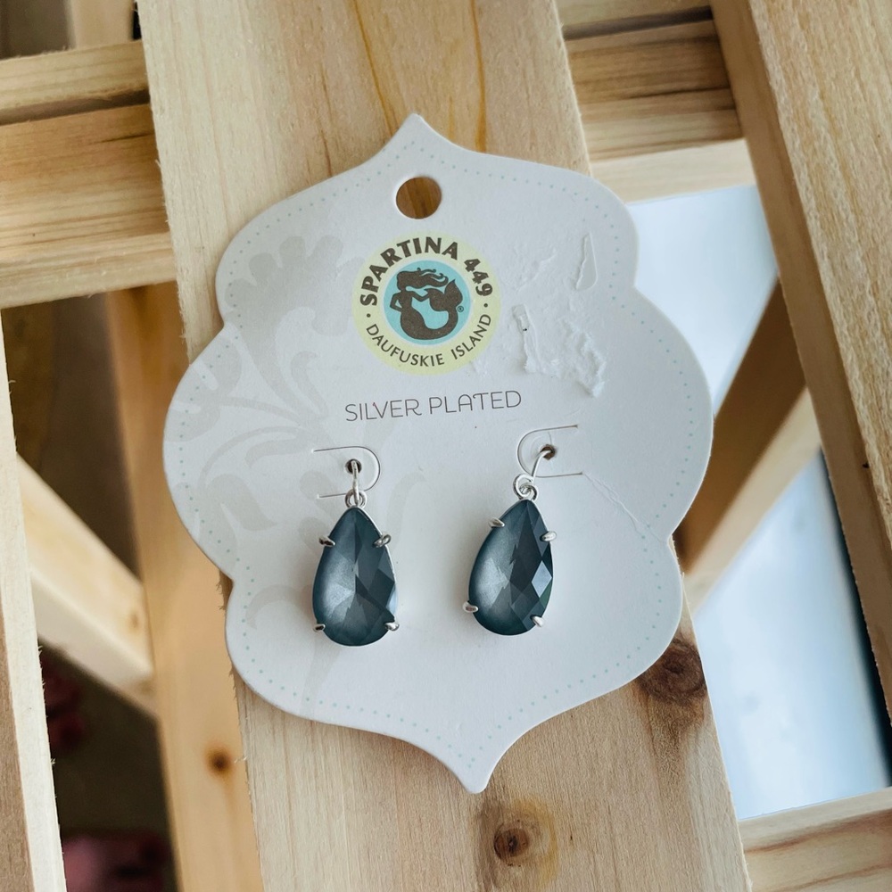 Spartina 449 Silver Plated Teardrop Earrings